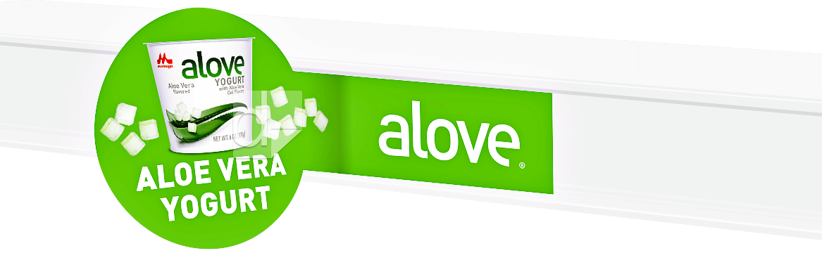 Aisle Violator Shelf Strip Combination Custom Printed, Die Cut, and Scored by Dilco for Alove