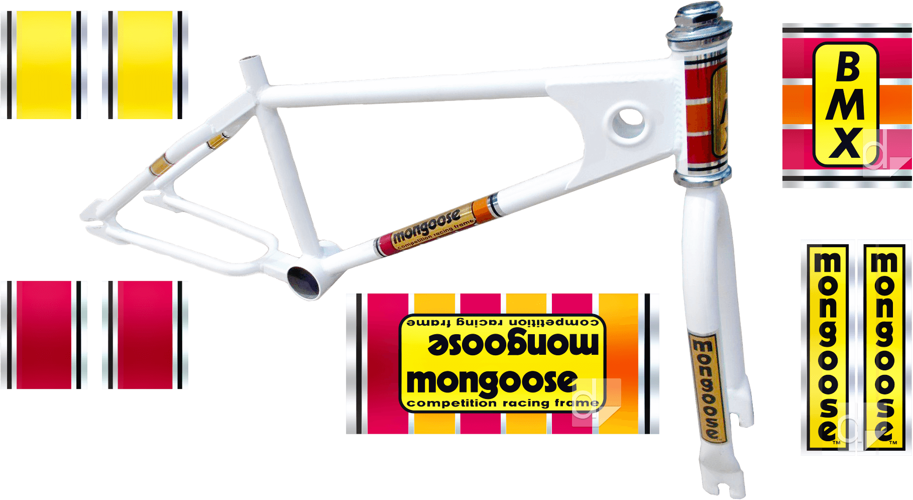 Kink BMX-Vélo Cyclisme Autocollant Decal-Blanc LARGE 