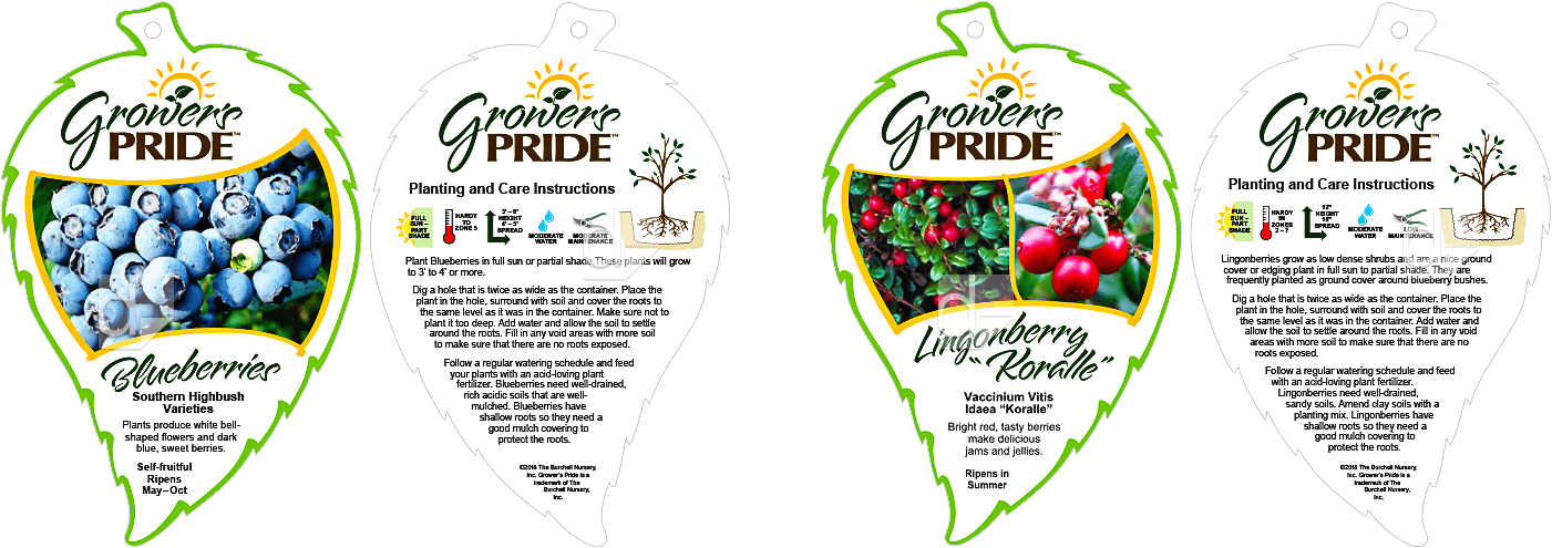 Vinyl hang tags 2-sided printing by Dilco for Grower's Pride Plants