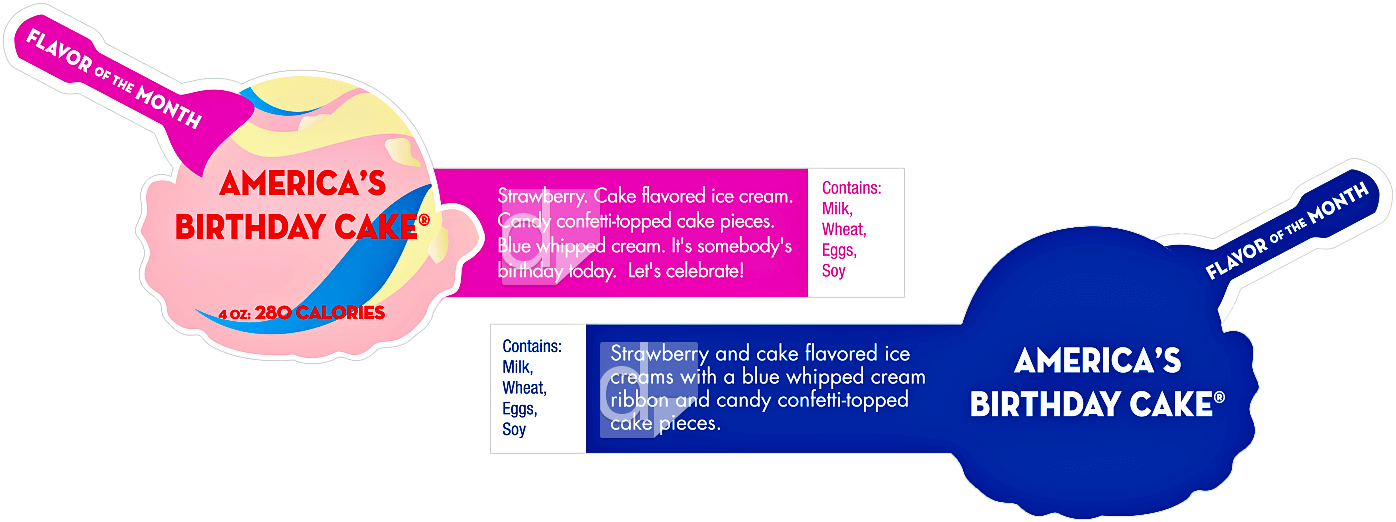 Screen Printed Overlays Snapped Over Baskin Robbins' Menu Flavor Strips